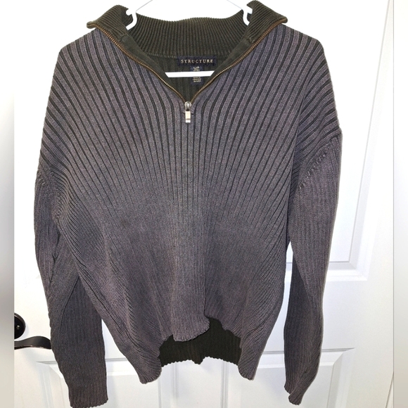 A Structure men's long sleeve ribbed 100% cotton sweater in a size large. - Picture 1 of 7